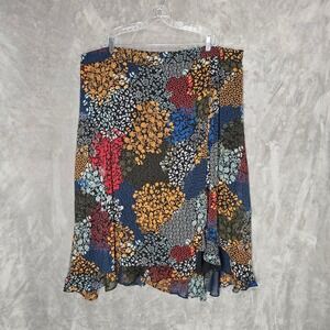 Maurices 3X Plus Size Floral Patchwork Ruffle Maxi Skirt Cottagecore Peasant